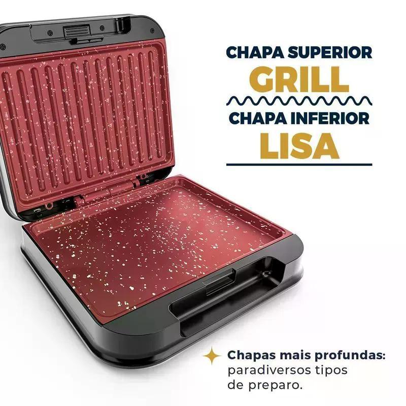 Grill e Sanduicheira Britânia 2 em 1 Redstone 850W BGR35A — imagem 2 de 2