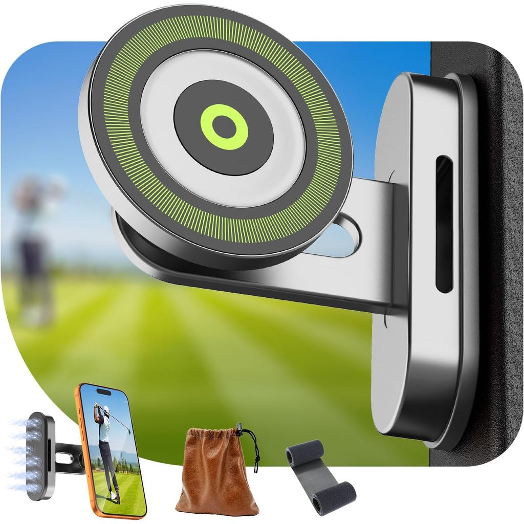 Suporte Magnético para Telefone de Carrinho de Golfe Compatível com iPhone 12-17, Acessórios de Golfe para Homens, Desig