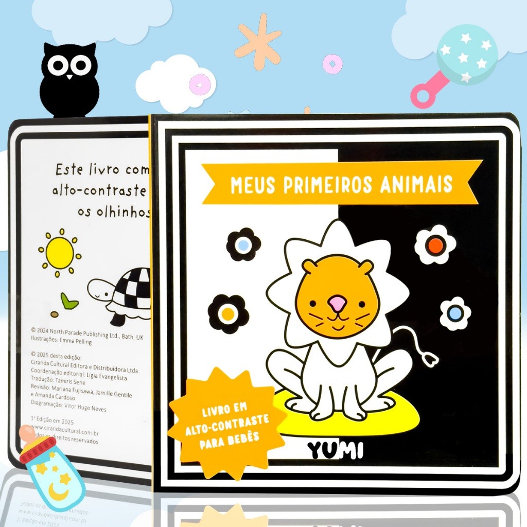 Livro Bebê Alto Contraste Interativo Meus Primeiros Animais: Estímulo Visual Sensorial Para Recém-nascidos Montessori
