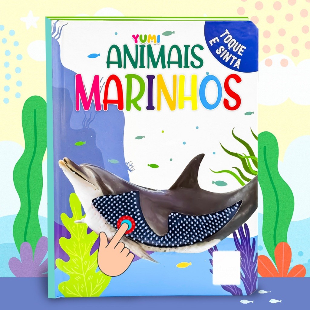 Livro Sensorial Infantil | Toque E Sinta Animais Marinhos | Texturas Realistas |