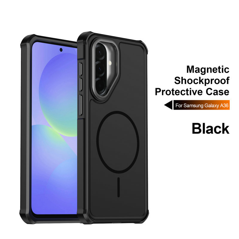 Capa De Telefone Magnética Antiderrapante De Luxo TPU + PC Samsung Galaxy A36 A56 A37 A57 A27 A06 A26 5G S23FE S26Ultra 