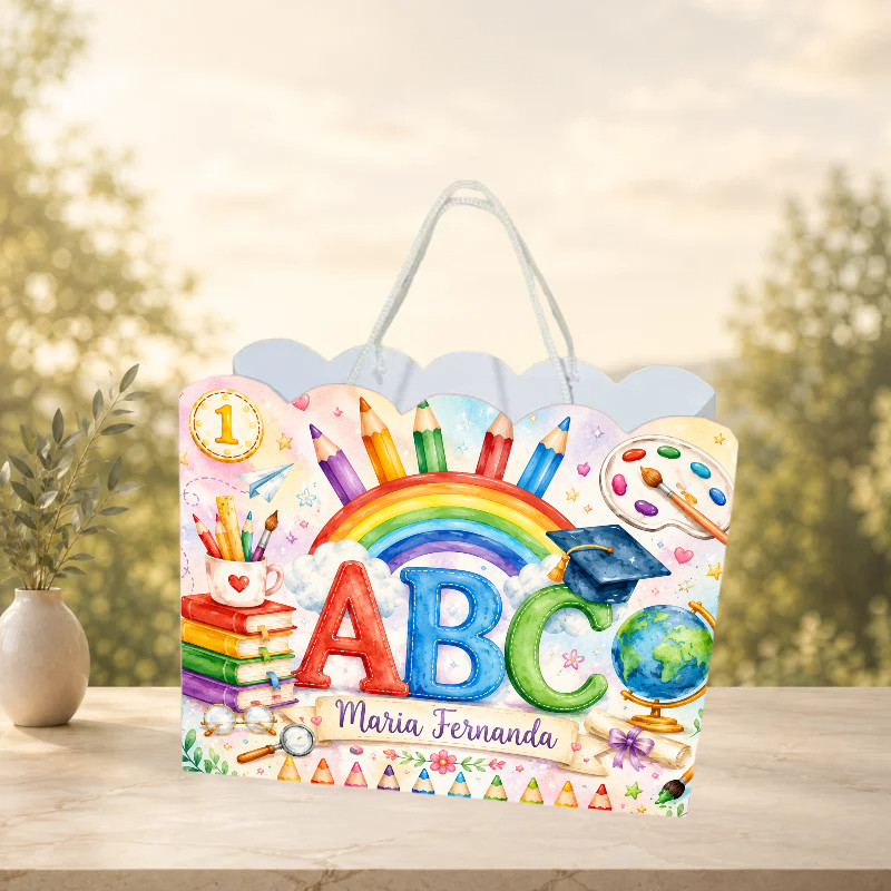 Sacolinha Formatura ABC Personalizada com Nome e Idade | Pegue e Monte | Lembrancinha de Aniversário | Festa Infantil