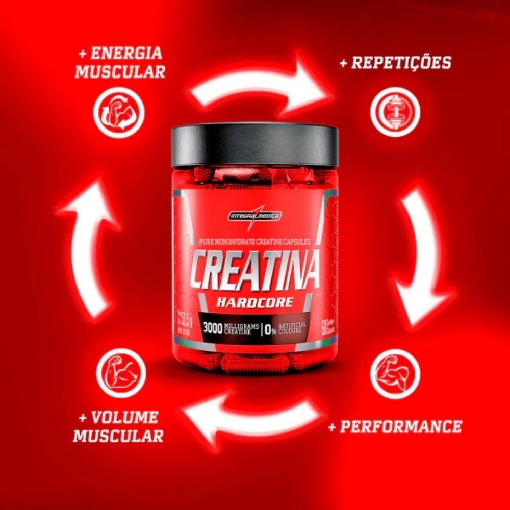 Creatina Integralmedica Hardcore com 60 Capsulas — imagem 2 de 2
