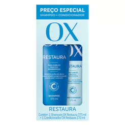 Kit OX Restaura Shampoo 375ml e Condicionador 170ml Preço Especial