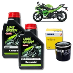 Kit 2L Oleo Motor Motul Kawasaki Lime Green 10W40 Filtro Mahle Ninja 400 Vulcan S 650 Z400 Ninja 650 KLX 450R ER-6n Z650