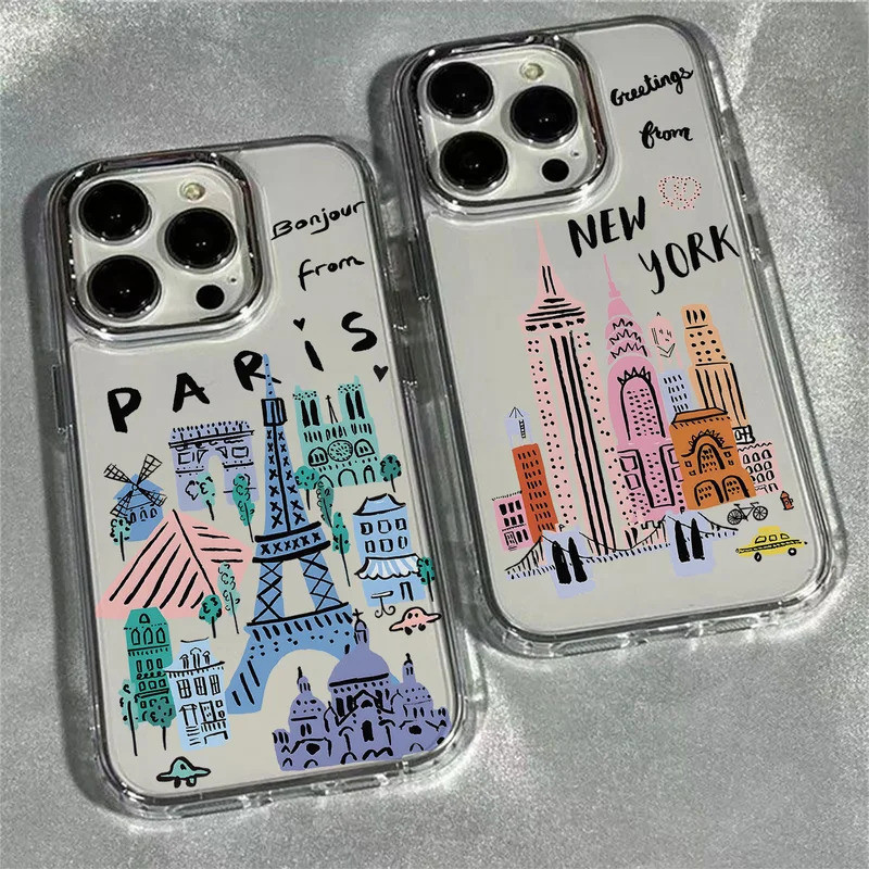 Capa de Telefone Travel City para Samsung Galaxy A73 A16 A06 A35 A55 A25 A05S A15 A56 A54 A36 A34 A24 A26 A04 4G 5G