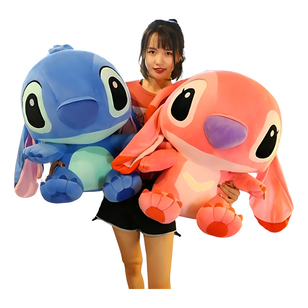 Pelúcia Lilo Stitch 65 Cm Grande Antialérgico Cor Azul Brinquedo Criativo