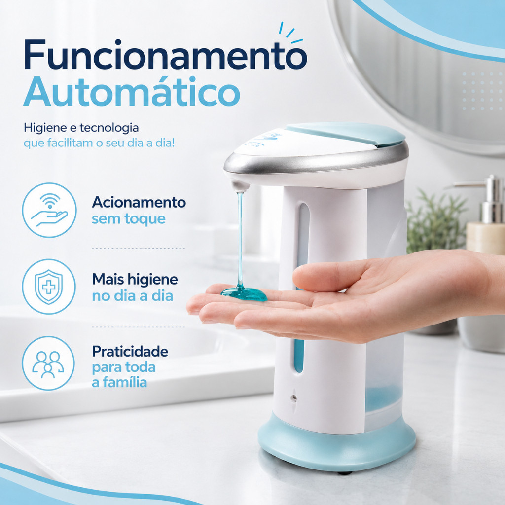 Saboneteira Automática Com Sensor Para Sabonete Líquido/Gel 380ml Western — imagem 2 de 2