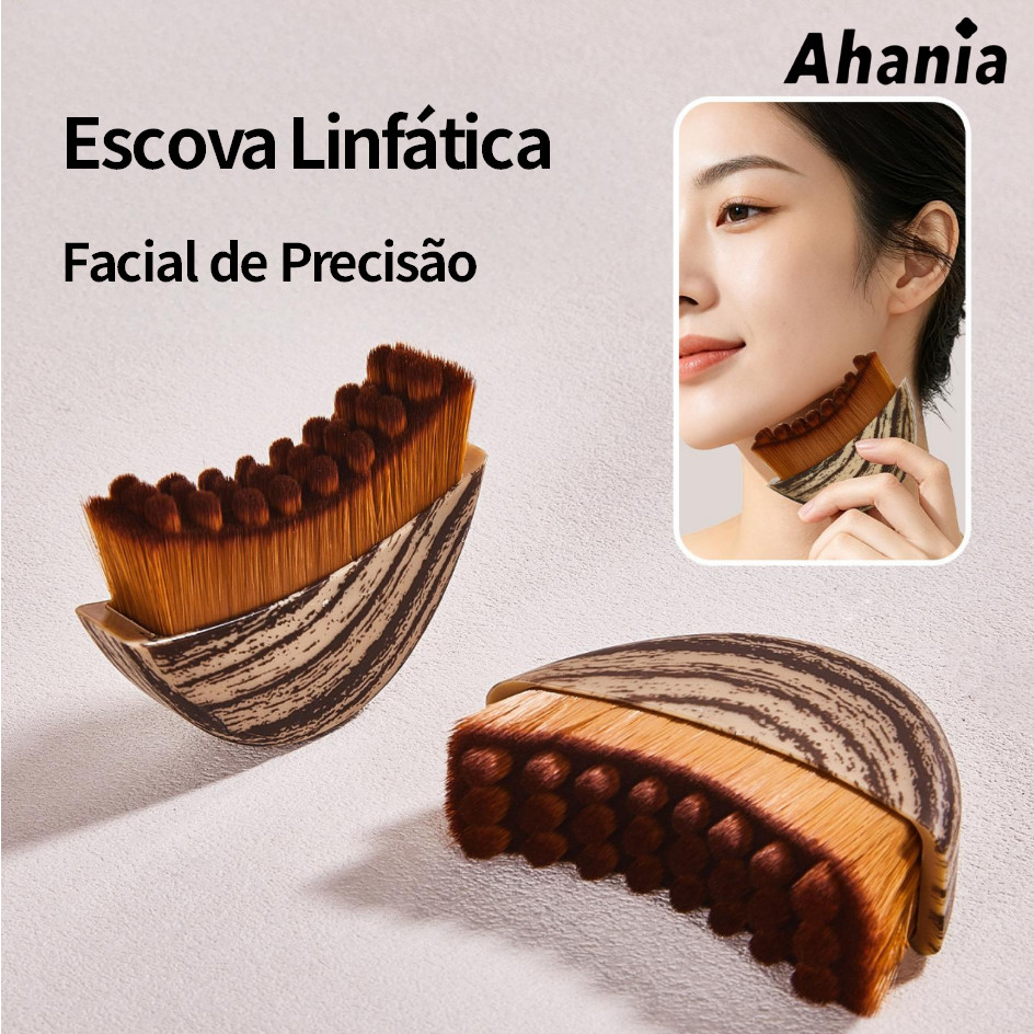 Escova Facial para Drenagem Linfática e Cuidados a Pele Macia , Ferramenta Ergonômica para Contorno Facial e Mandibula