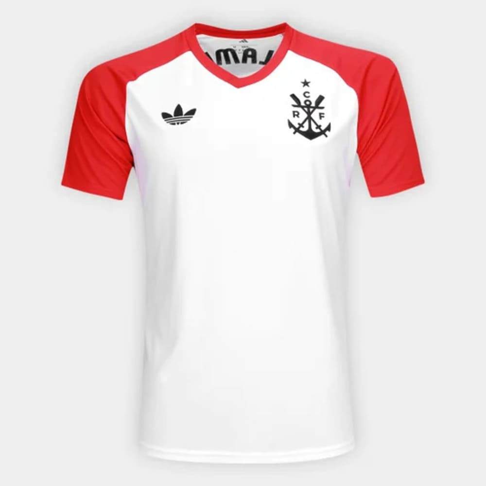 Imagem Camisa Flamengo Pré Jogo III Adidas 2026 Branco/Vermelho