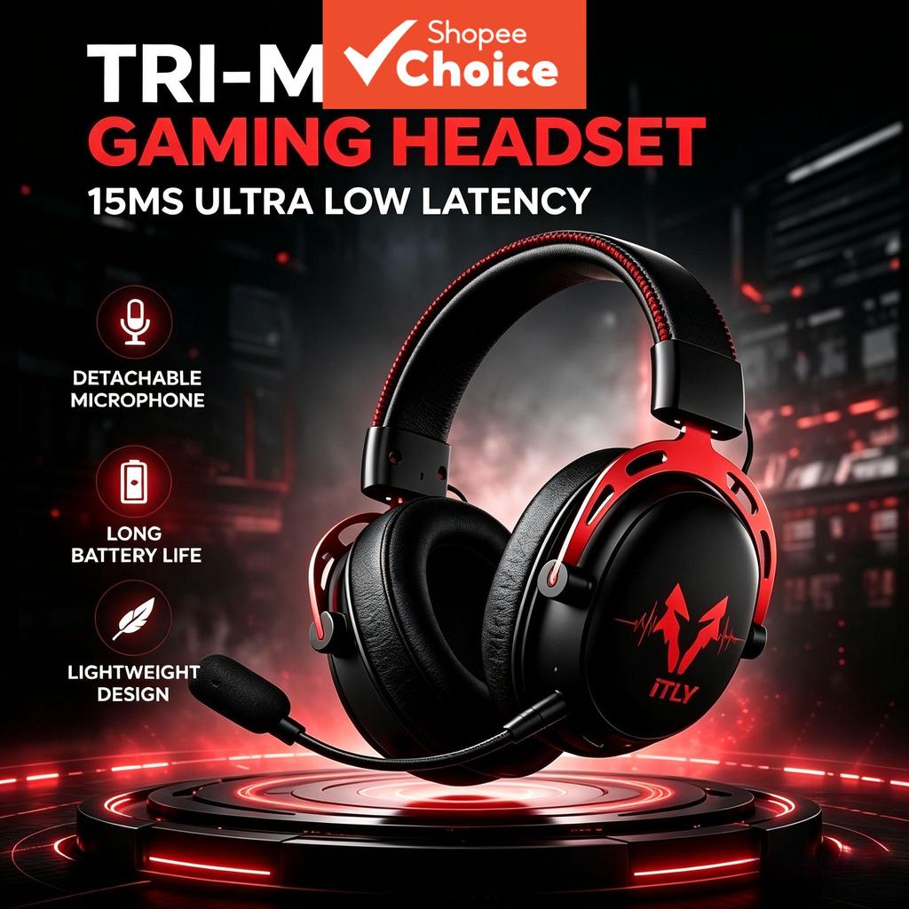 Fones De Ouvido G9 Para Jogos Sem Fio 53MM Driver 2.4G Bluetooth Com 3 Modos Cancelamento De Ruído Removível Microfone D