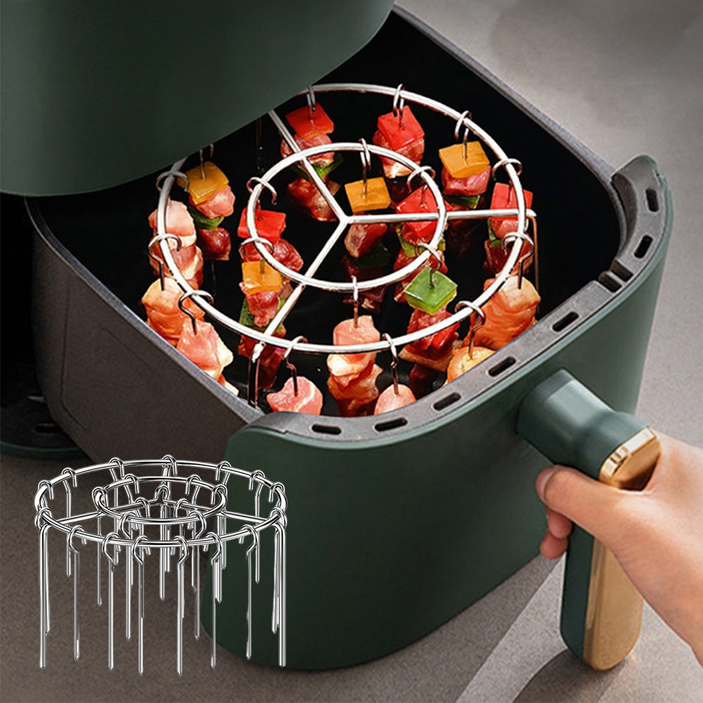 Rack De Espeto Para Fritadeira De Ar Reutilizável , Suporte De Suspensão Vertical Portátil Grelhar Carne E Vegetais