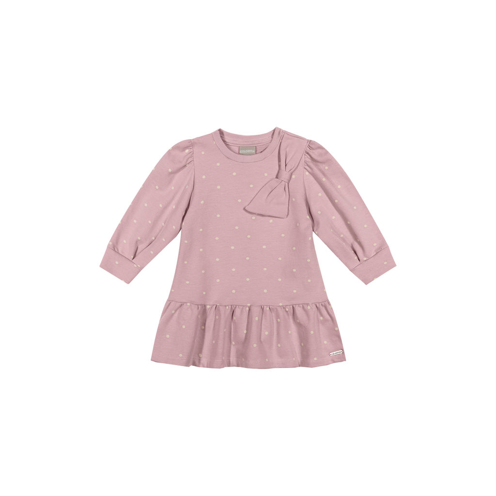 Vestido Bebê Menina Poá Com Laço Colorittá Rosa