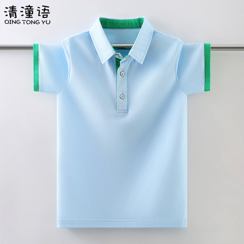 Meninos camiseta de manga curta verão camisa Polo infantil verão grande camiseta infantil meia manga menino topo moda pu