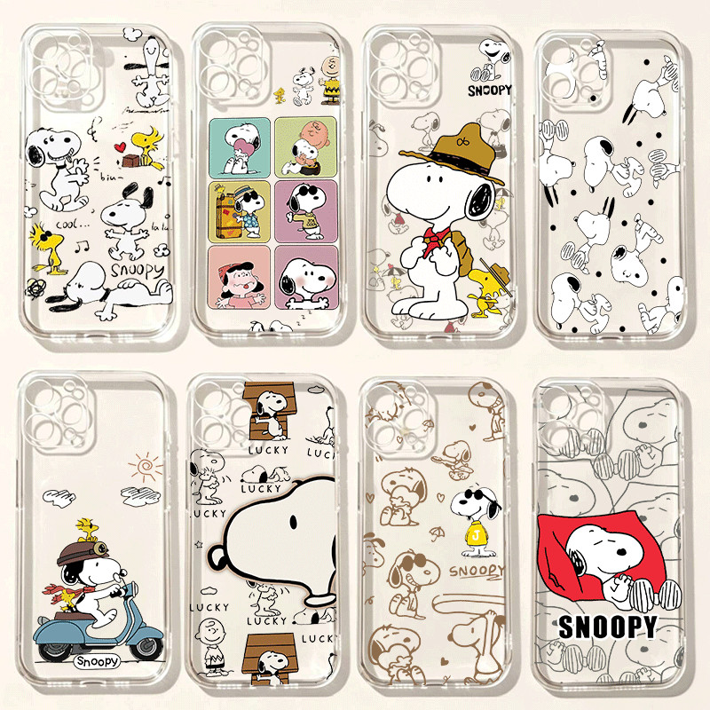 INS Kawaii Snoopy Caso Para Samsung Galaxy A27 A57 A37 A56 A36 A26 A17 A16 A55 A54 A07 A06 5G Capa Transparente