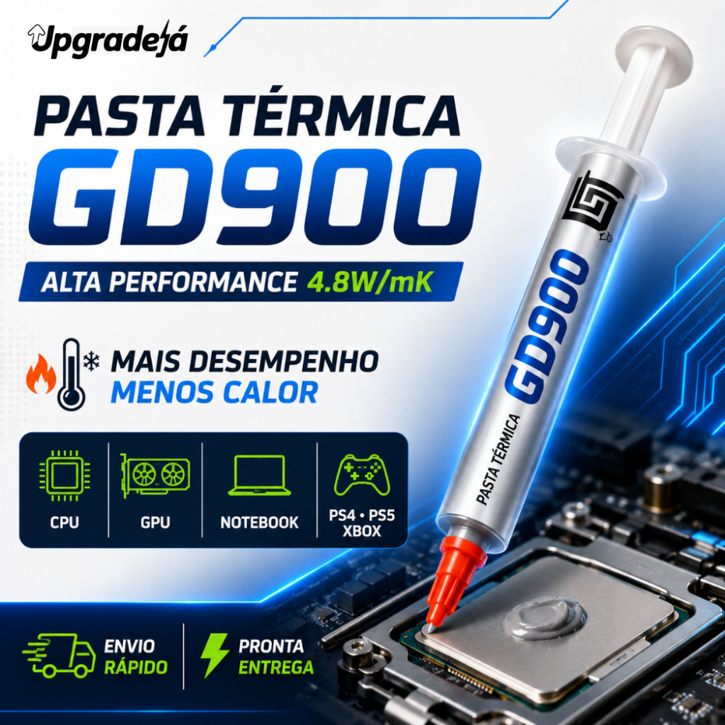 Pasta Térmica Prata Gd900 -  4,8W/MK Original - Computadores Videogame Placas de vídeo Notebooks Console
