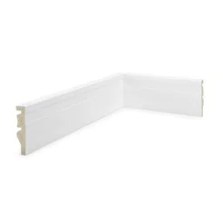 Kit 24m Linear Rodapé de Poliestireno 7cm x 1,5cm x 240cm Frisado Nfr Branco Ruffino Branco