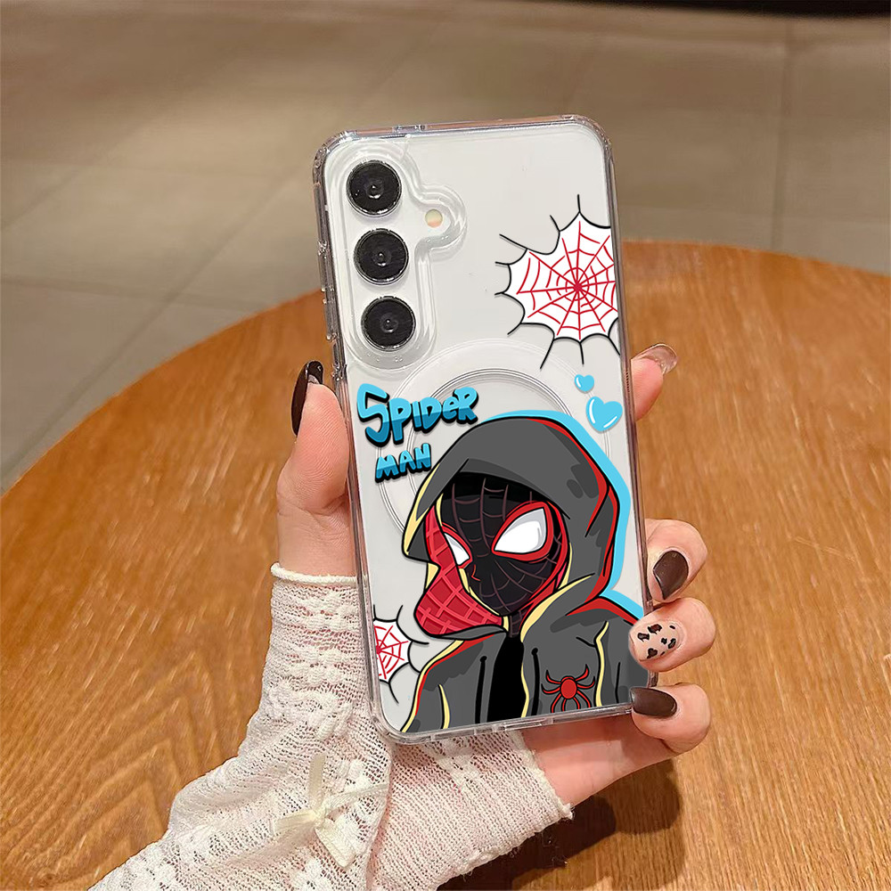 Capa Luxo Teia Aranha Magnética Estilo Urbano Para Samsung A16, S25 FE, A06, A15