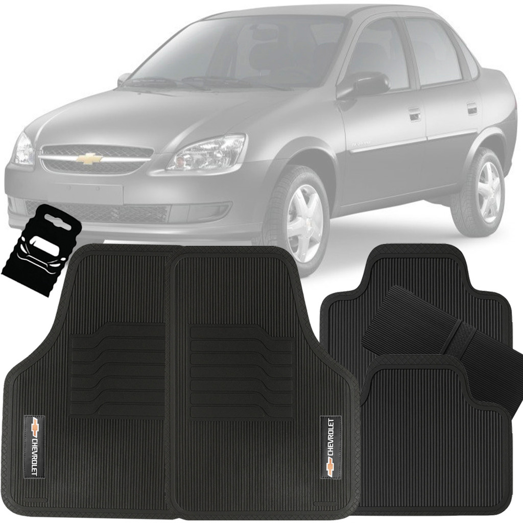 Tapete Automotivo Universal Borracha Corsa Classic 2000 2001 2002 2003 2004 2005 2006 2007 2008 09 10 11 12 13 14 15 16