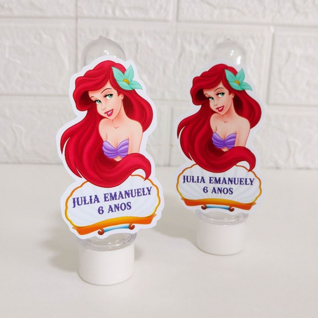 Apliques 3D para Tubetes Ariel /A Pequena Sereia -festa infantil - lembrancinhas personalizadas - tags para tubetes