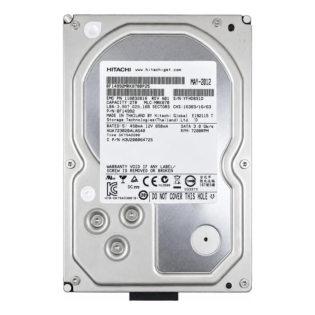 Hd 2tb Hitachi H3u20006472s Sata 6gb/s 7200rpm 64mb Prateado