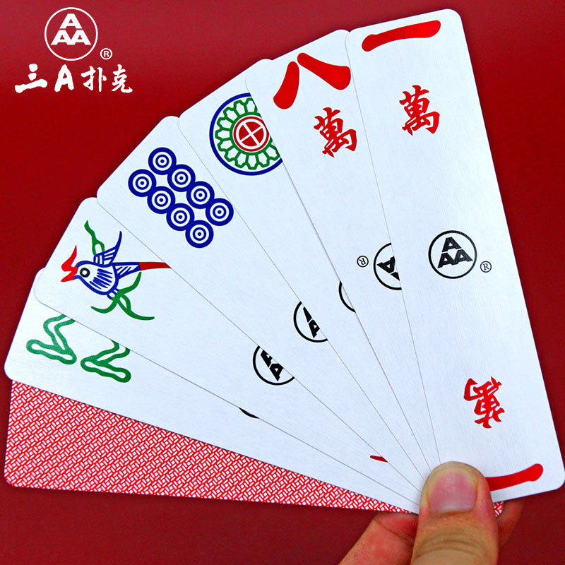 Cartões de Mahjong de papel 108 folhas vermelho médio doméstico engrossado viagem portátil Mini pequeno PVC plástico jog