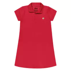 Vestido Infantil Menina Polo Básico Elian Vermelho