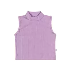 Regata Infantil Menina Básica Gola Alta Elian Lilás