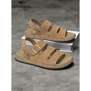 Sete lobos sandálias masculinas exterior Wear 2026 verão novo estilo antiderrapante respirável sapatos de praia ao ar li
