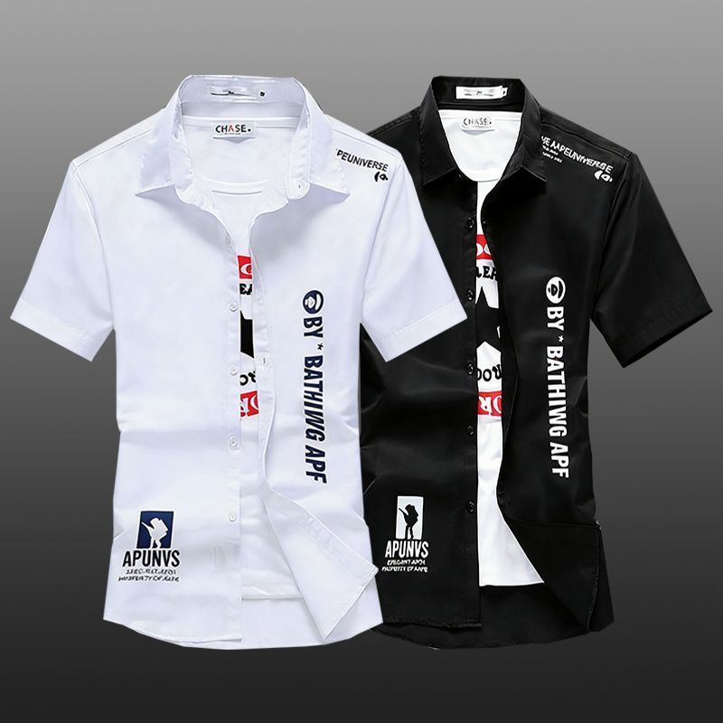 ❤Novidades❤❤ Camisa fina de manga curta masculina Slim fit sem ferro camisa Casual de negócios camisa masculina de meia 