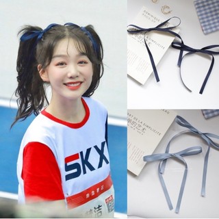X Mengjie mesmo estilo azul escuro fita arco par clipe lateral menina franja clipe doce acessórios de cabelo