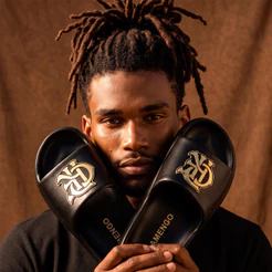 Chinelo Flamengo CRF Dourado Slide Masculino Oficial