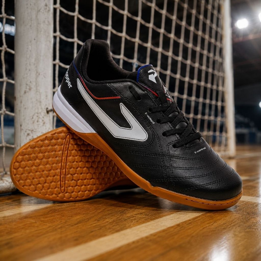 Chuteira Futsal Topper Bairro Tênis Futebol de Salão Masculino Quadra Indoor Com Amortecedor