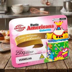 PASTA AMERICANA COLORIDA ARCOLOR 250G VERMELHA ARCOLOR