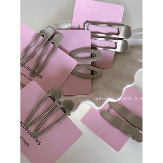 Prata cinza High-End Metal simples All-Match grampo de cabelo par clipe doce menina franja lateral clipe bico de pato
