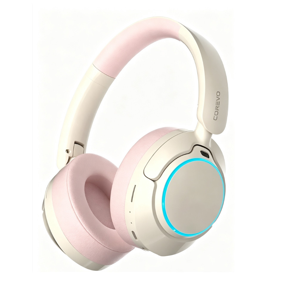 Fone De Ouvido Bluetooth Sem Fio ANC Cancelamento Ruído Over Ear 24H LED Conforto Rosa Can