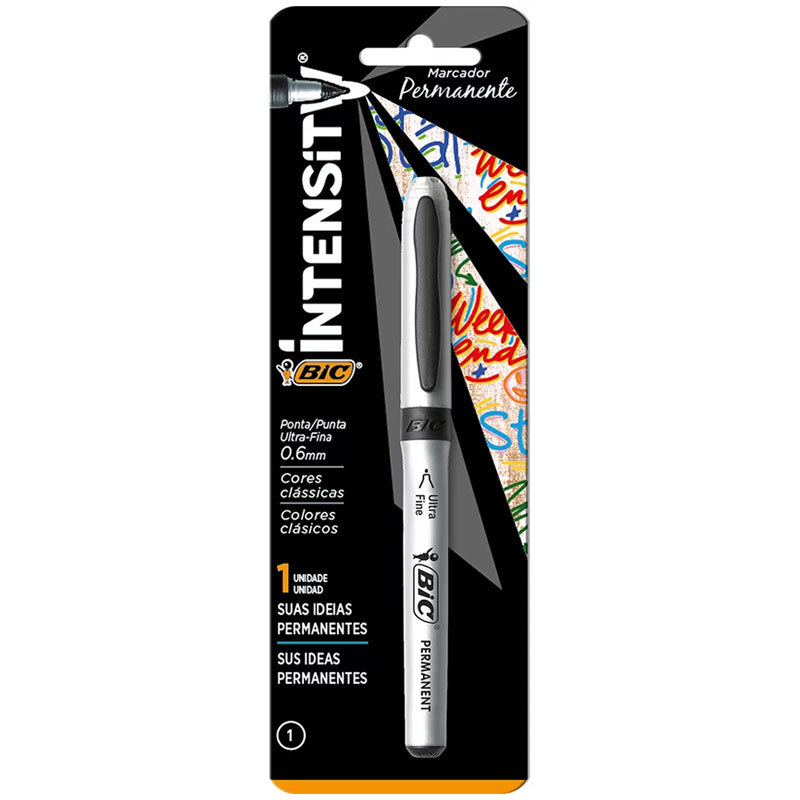 Pincel marcador permanente Intensity CD/DVD Preto com 1 unidade Bic