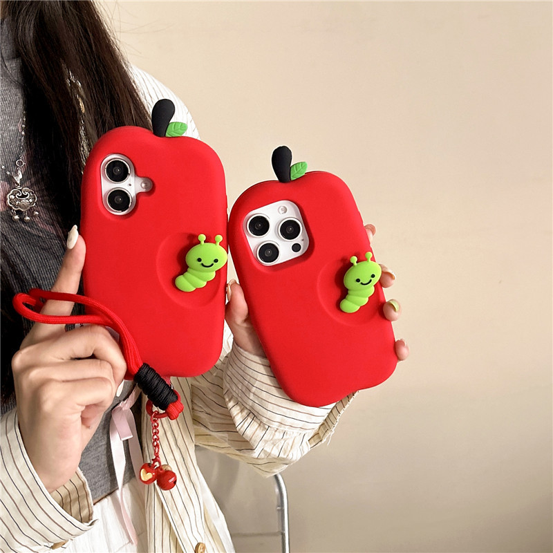 15promax Caterpillar iphone14 Apple Apple Case Capa 16 Adequado para 17 Desenhos Animados Mão Estéreo 13