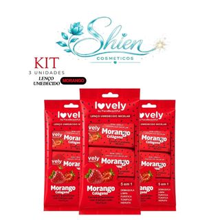 KIT 3 PACOTES LENÇOS UMEDECIDOS LOVELY – MORANGO