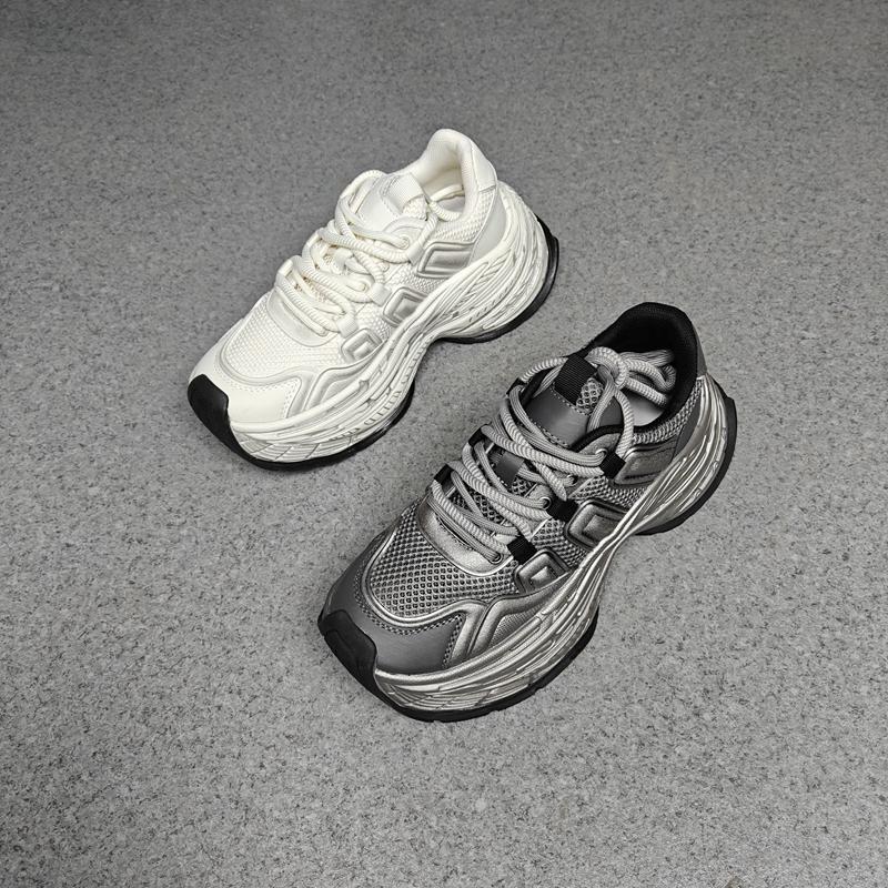 Papai sapatos femininos de sola grossa aumentando sapatos casuais 24 novo estilo sapatos All-Match sapatos esportivos ma