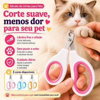 Cortador de Unhas para Cães e Gatos Pequeno em Inox com Corte Simples para Filhotes Coelhos e Roedores Tesoura Pet