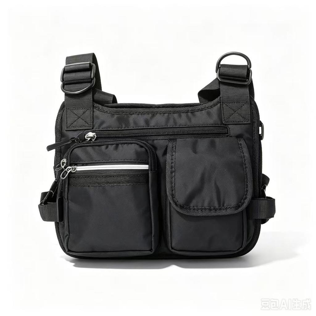 Bolsa Peitoral Tática Masculina Multibolsos Resistente 27x23cm