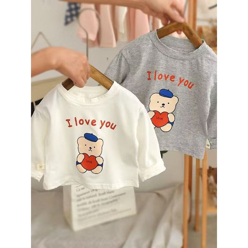 100% algodão meninos meninas camisetas primavera outono interior de manga comprida crianças topos dos desenhos animados 