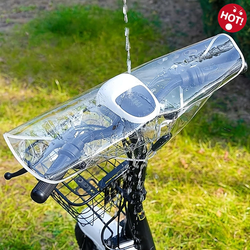 < LA > Capa De Chuva Flexível De PVC Para Bicicleta Elétrica-Protetor De Guiador E Painel À Prova D'água Scooter Pequena