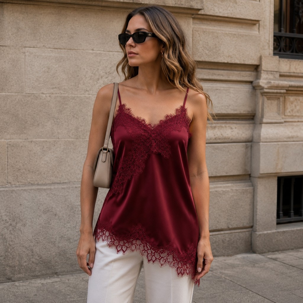 Renda Regata Feminina Assimétrica Alça Elegante Moda Casual Soltinha Cavada Social