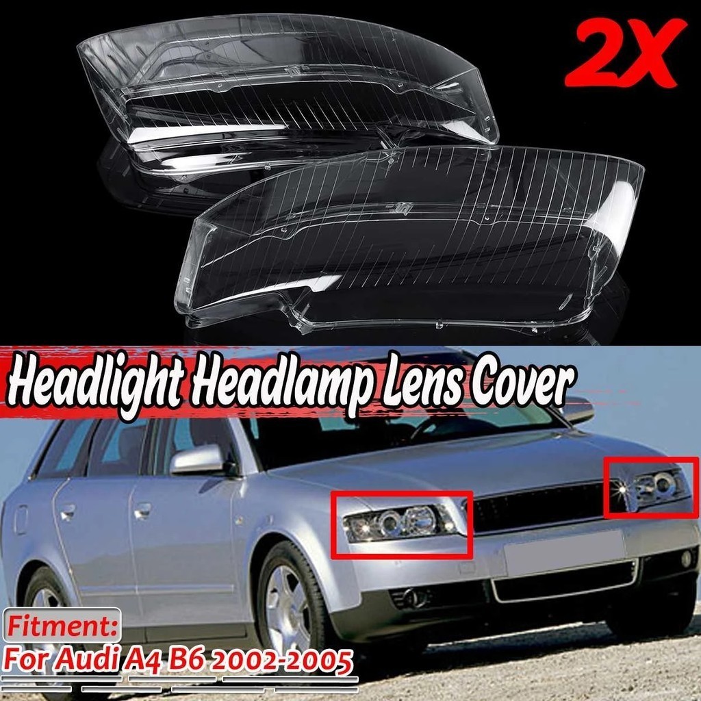 Para Audi A4 B6 2002 2003 2004 2005 Esquerda/Direita Frente Farol Lente Capa Transparente Lampashde 1 Par Do Carro Shell