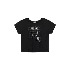 Blusa Infantil Menina Elástico na Barra Elian Preto