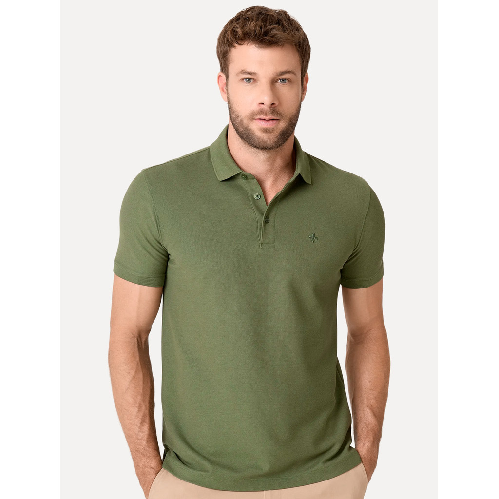 Polo Dudalina Masculina Piquet Essential Color Verde Escuro