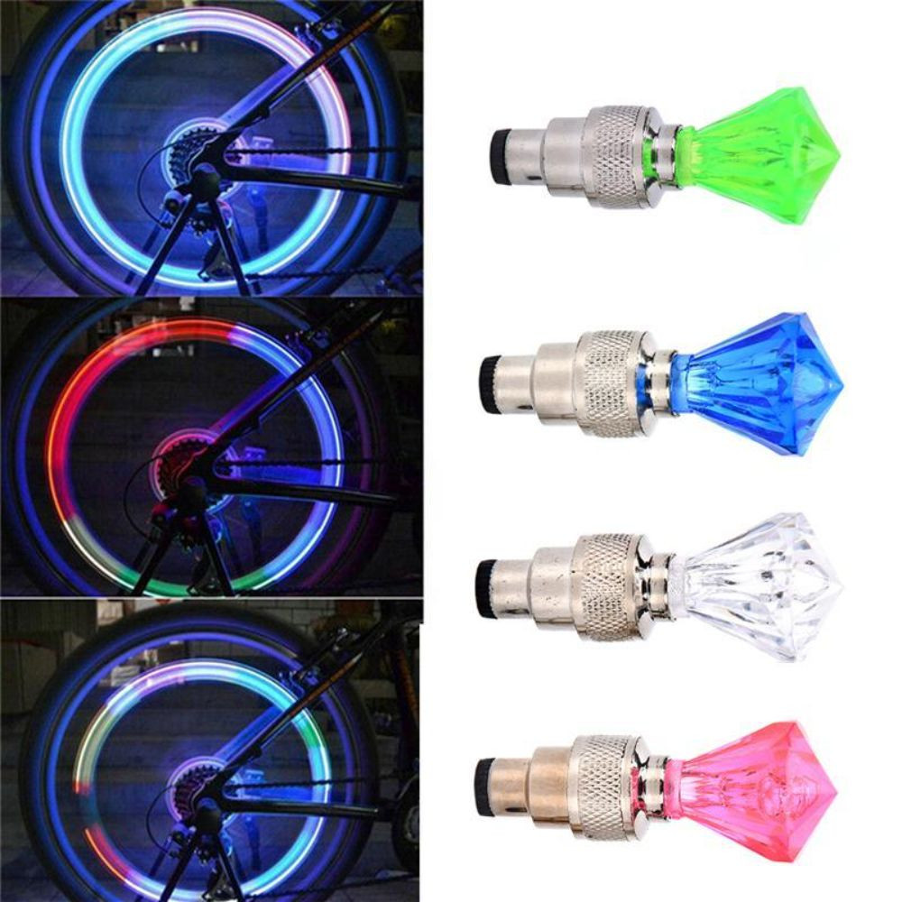 CHLIZ 2 Pcs Luzes De Tampa De Válvula De Pneu , Luz De Flash À Prova D'água LED Roda De Bicicleta , Lâmpada De Néon Em F