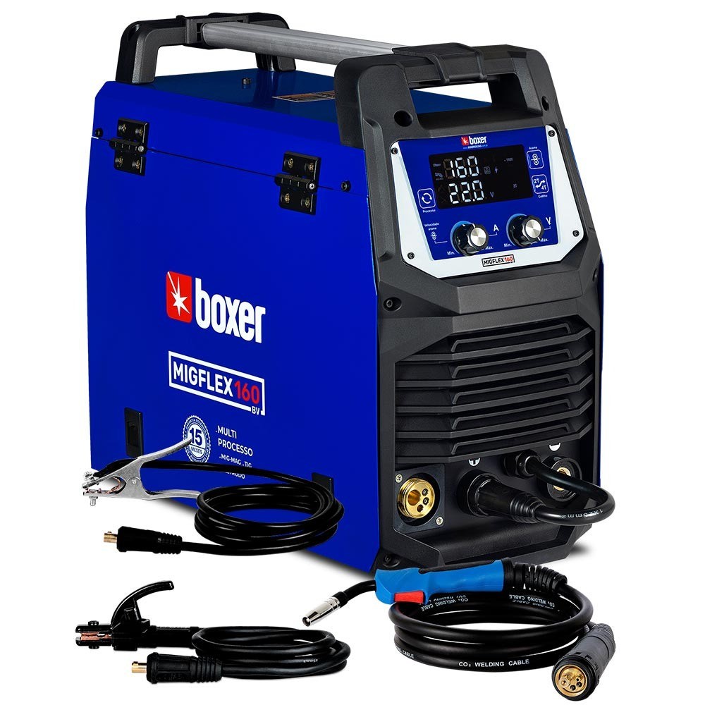 Inversora de solda Multiprocesso 160A para Eletrodo Mig e Tig - MIGFLEX 160BV Boxer